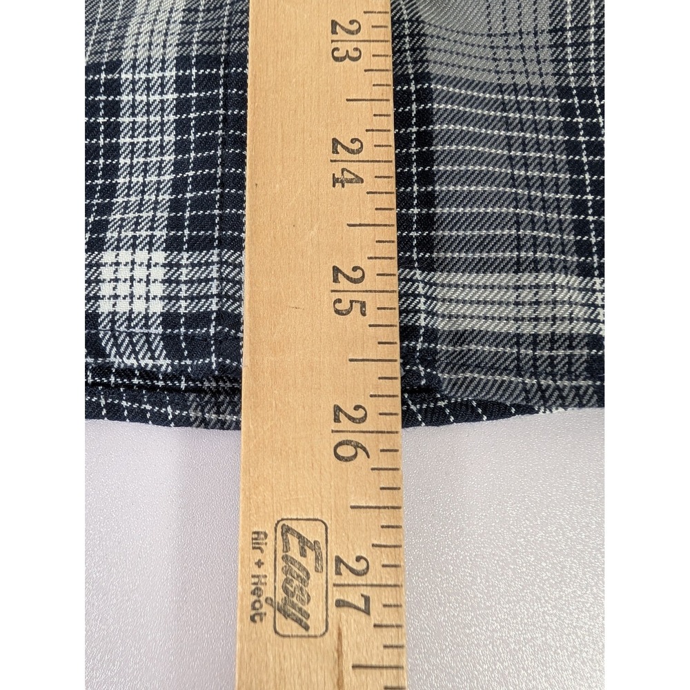 Dixxon Flannel Shirt Womens Small Gray Black Paulson Plaid D-Tech Button Up Logo - Picture 13 of 15
